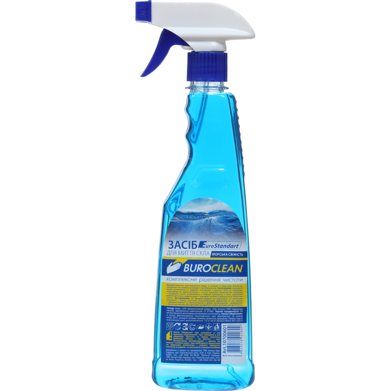 Засіб для миття скла Buroclean з розпилювачем 500мл морська свіжість 10700601